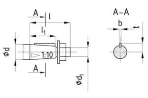 Присоединительные размеры концов выходных валов