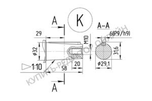 Присоединительные размеры концов выходных валов