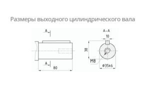 Присоединительные размеры концов выходных валов