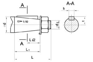 Присоединительные размеры концов выходных валов