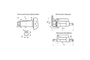 Присоединительные размеры концов выходных валов
